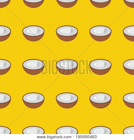 Coconut vector seamless pattern. Cartoon fruit stylish texture. Repeating coconut fruit seamless pattern background for friut design and web
