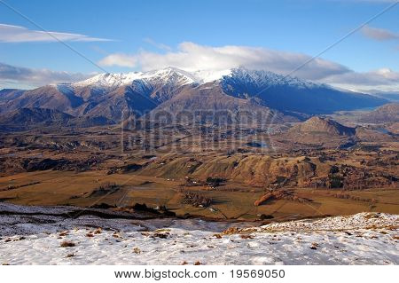 Linda vista montanha a Remarkables, Alpes do Sul, Nova Zelândia