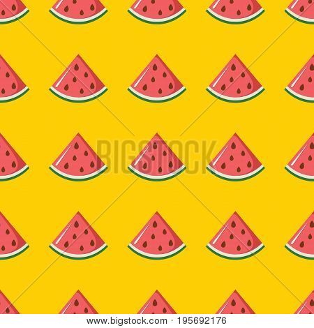 Watermelon vector seamless pattern. Cartoon fruit stylish texture. Repeating watermelon fruit seamless pattern background for friut design and web