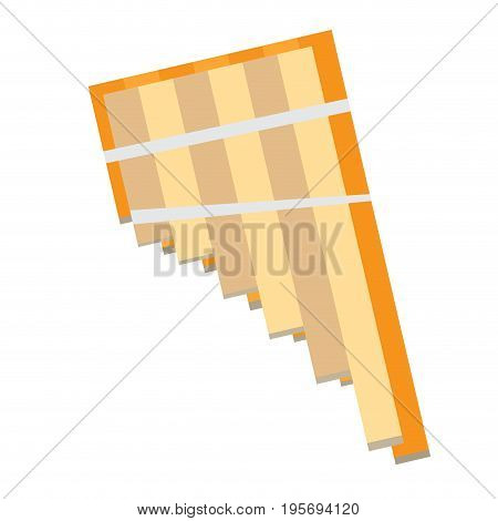Isolated panflute instrument on a white background, Vector illustration