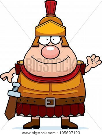 Cartoon Roman Centurion Waving