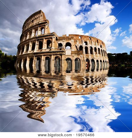 Colosseum i Rom, Italien på en smuk sommerdag