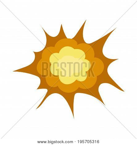 Explosion icon in cartoon style isolated on white background. Vector stock.