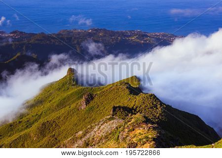 Hiking Pico Ruivo and Pico do Arierio - Madeira Portugal - travel background