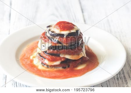 Portion Of Parmigiana Di Melanzane