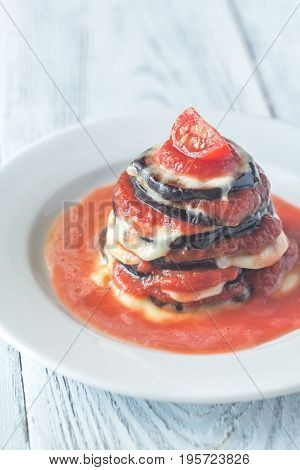 Portion Of Parmigiana Di Melanzane