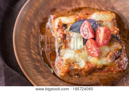 Portion Of Parmigiana Di Melanzane