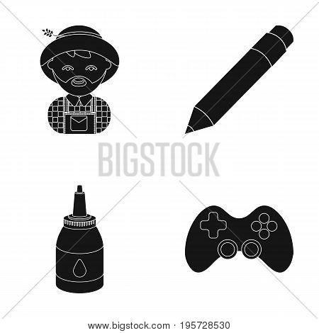 equipment, entertainment, tourism and other  icon in black style.game, management, facilities, icons in set collection