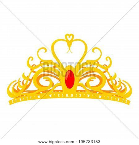 Diadem icon. Cartoon illustration of diadem vector icon for web