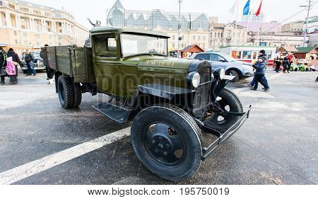 Vladivostok, Russia - February 23, 2013: Soviet truck GAZ AA 