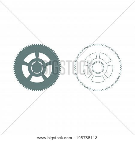 Car Wheel The Grey Set Icon .