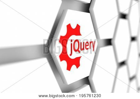 jQuery cell wheel gear blurred background 3d illustration