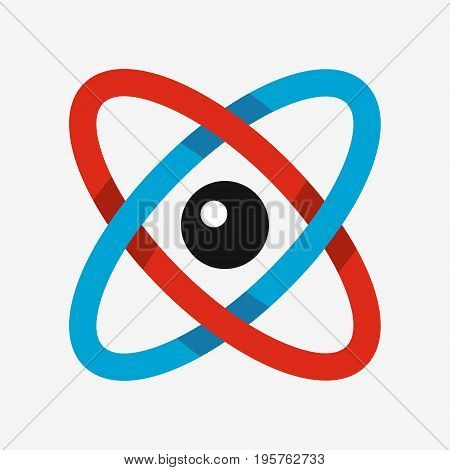 Atom icon, nuclear energy, science symbol vector illustration