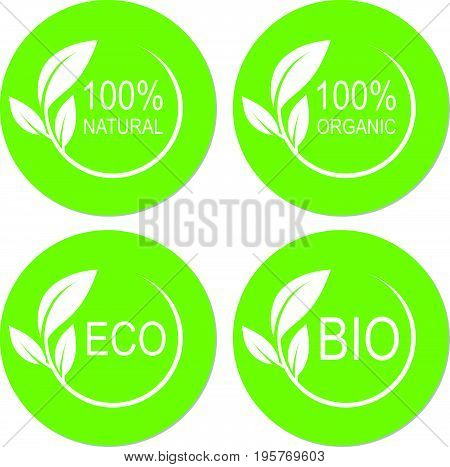 Natural logo vector design set. Eco vector template