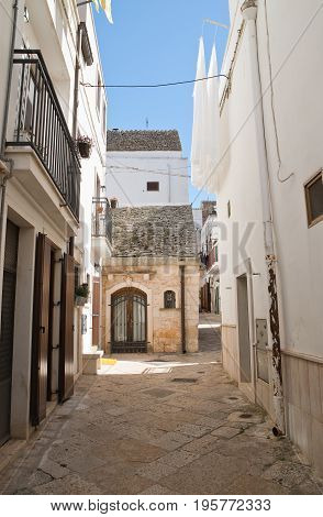 Characteristic alleyway of Noci. Puglia. Southern Italy.