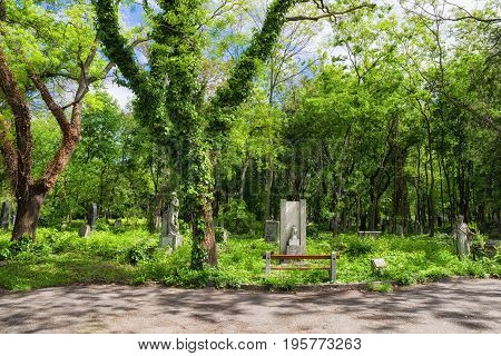 BUDAPEST HUNGARY - MAY 8: Kerepesi - historic cemetery on May 8 2017 in Budapest