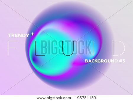 Colorful Abstract Gradient Blurs. Trendy Vibrant Fluid Colors. Design Element with Copy Space for Text. Futuristic Shape on Grey for Music Poster Cover Banner Placard Flyer Presentation Report.