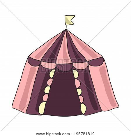 The circus tent or dwelling of nomadic people. Vector illustratioin, isolated on white background.