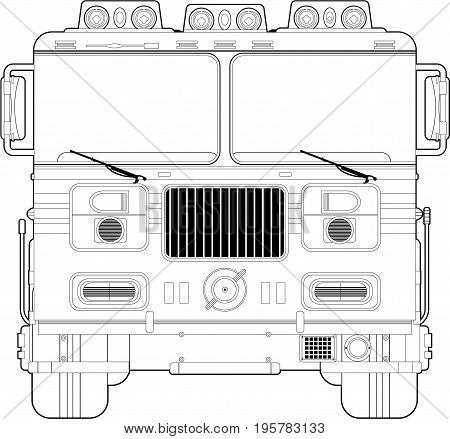 B&w Fire Engine