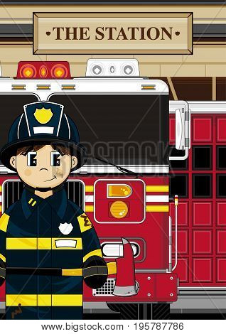 Cute Fireman Scene