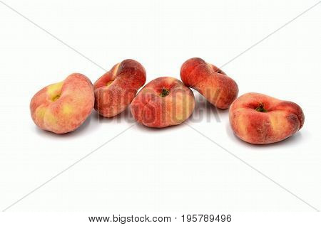 peach on white background photo close up