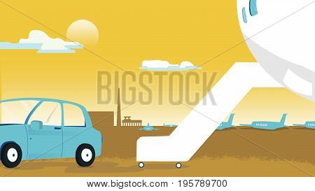 Airplane facade Vector. Door entrance and Windows. Section for projects, templates, banner, advertises