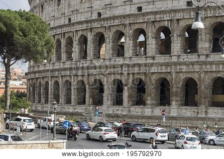 Colosseum. World famous landmark in Rome. Italy. June 2017