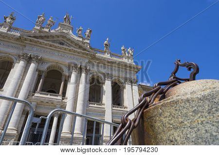 Basilica di San Giovanni in Laterano (St. John Lateran basilica). Italy Rome June 2017