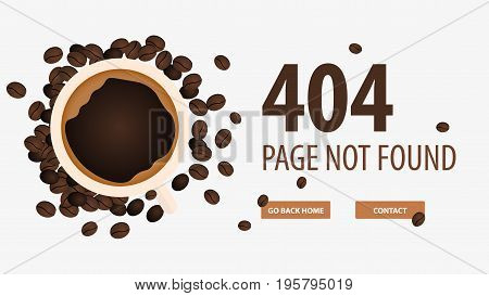 404 Error. Page Not Found. Ui Ux Template For Website. Vector Illustration.