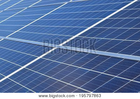 Close up of solar panels. Horizontal image.