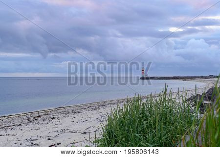 White Lighthouse In Gardur Iin Iceland