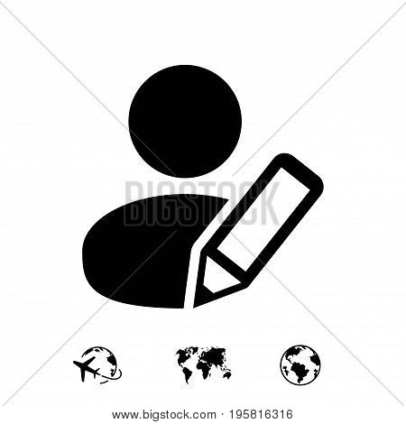 user pen icon stock vector illustration flat design