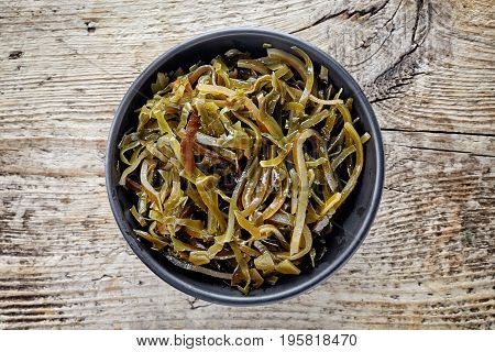 Bowl Of Laminaria Seaweed, From Above
