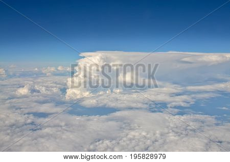 Beautiful clouds from the porthole in flight from Moscow to Kogalym