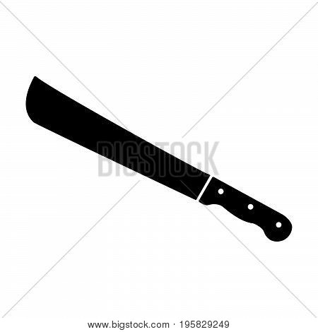 Machete Or Big Knife Black Color Icon .