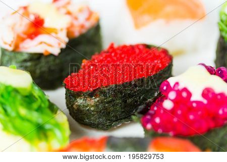 Zushi Or Sushi In A Japanese Food Cuisine