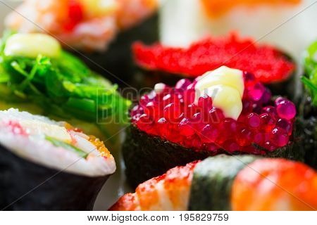 Zushi Or Sushi In A Japanese Food Cuisine
