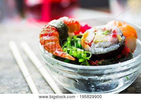 Zushi Or Sushi In A Japanese Food Cuisine