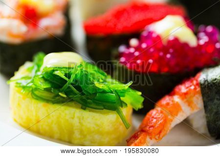 Zushi Or Sushi In A Japanese Food Cuisine