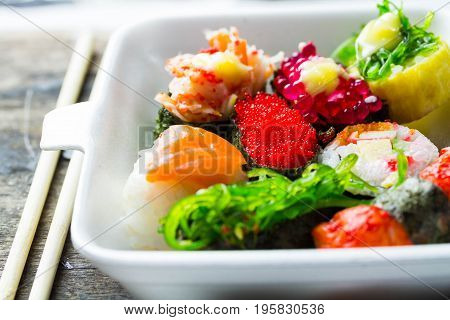 Zushi Or Sushi In A Japanese Food Cuisine