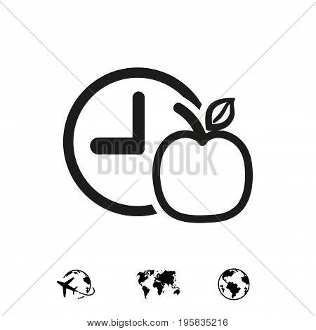 watch Apple Breakfast icon stock vector illustration flat design
