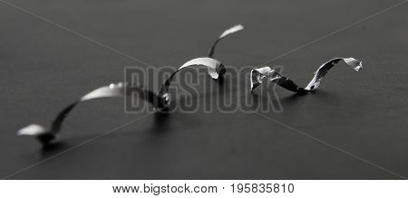 Aluminum shavings Twist spiral close up isolated