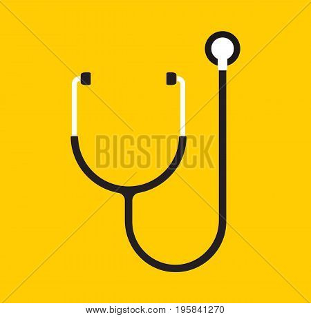Stethoscope icon in flat style. Veterinary clinic symbol. Vector stock.