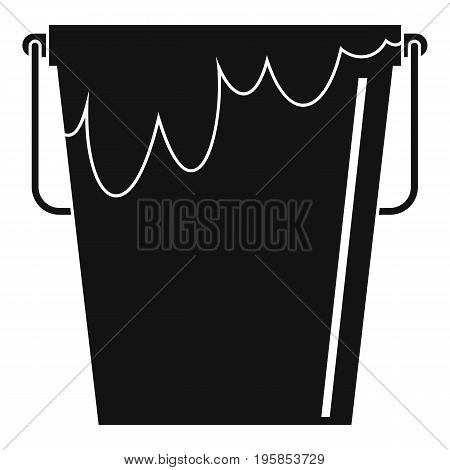 Bucket with glue icon. Simple illustration of bucket with glue vector icon for web