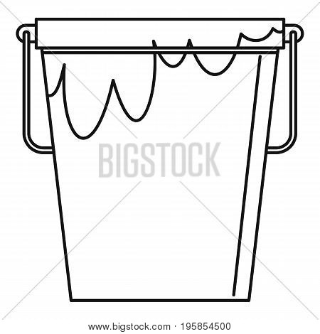 Bucket with glue icon. Outline illustration of bucket with glue vector icon for web