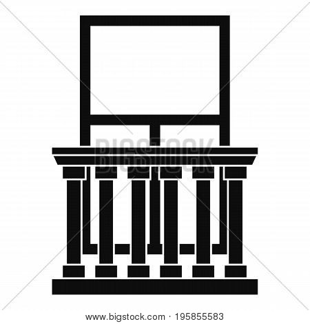Balcony with columns icon. Simple illustration of balcony with columns vector icon for web