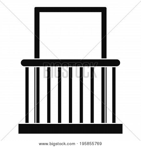 Window with small fence icon. Simple illustration of window with small fence vector icon for web