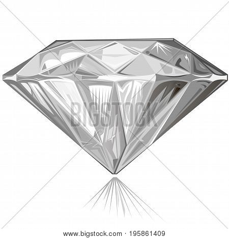 Diamond side view isolated on white background vector illustration