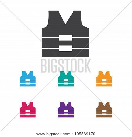 Vector Illustration Of Camping Symbol On Cork Jacket Icon
