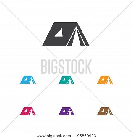 Vector Illustration Of Camping Symbol On Tabernacle Icon
